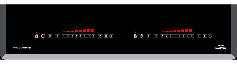 Bảng điêu khiển của bếp đôi từ Canzy CZ-MIX82T