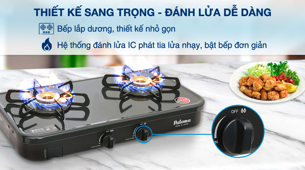 Thiết kế - Bếp ga đôi Paloma PA-J51CE Thiết kế - Bếp ga đôi Paloma PA-J51CE