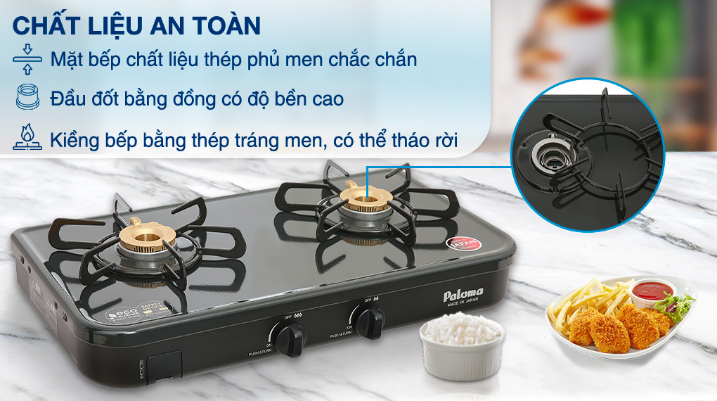Chất liệu - Bếp ga đôi Paloma PA-J51CE Chất liệu - Bếp ga đôi Paloma PA-J51CE