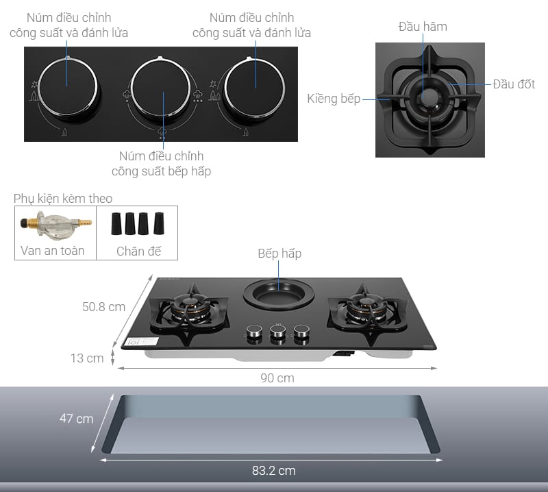 Bếp ga âm Electrolux EHG9360BS