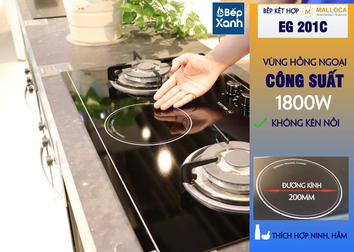 vùng hồng ngoại bếp gas 3 vùng nấu malloca eg 201c vùng hồng ngoại bếp gas 3 vùng nấu malloca eg 201c