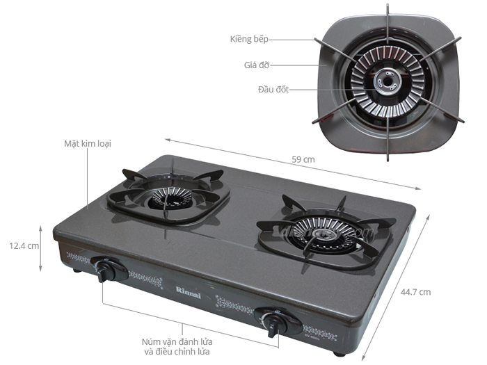 Bếp gas dương Rinnai RV-615Slim(G)