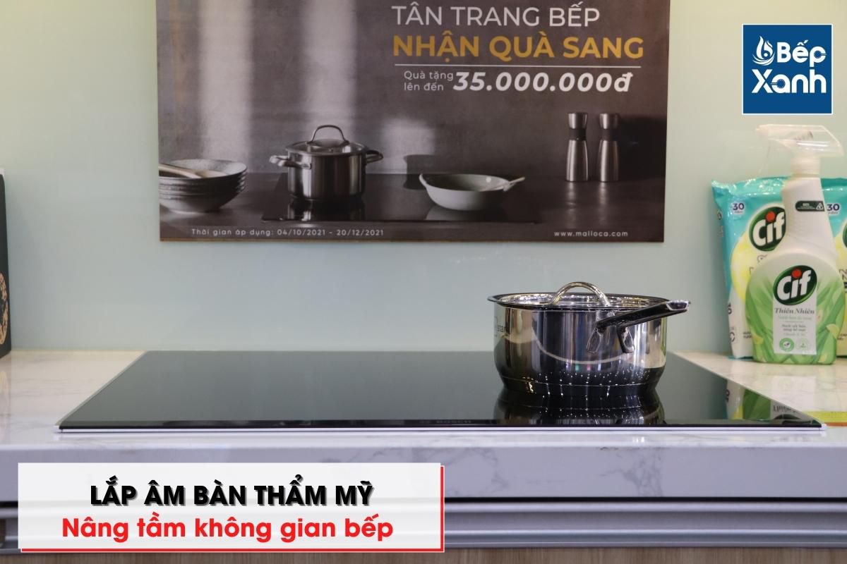 Bếp được lắp đặt âm bàn