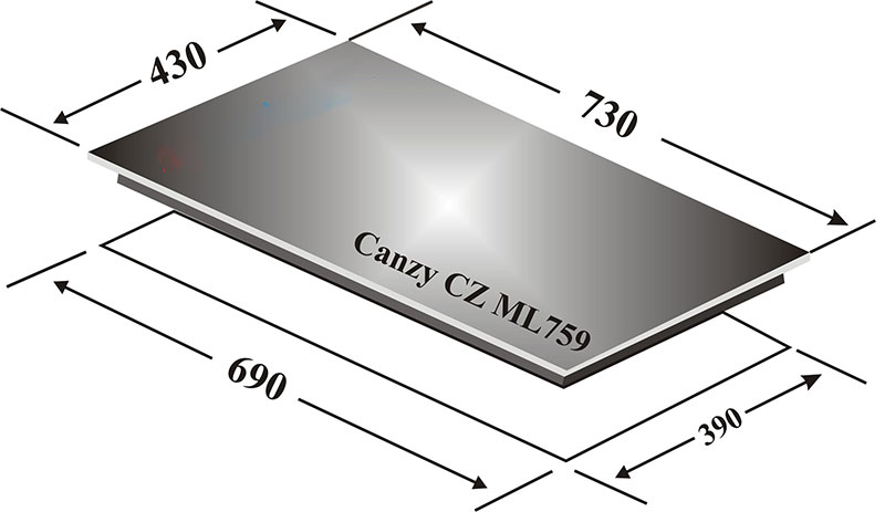 Kích thước của bếp từ đôi Canzy CZ-ML759