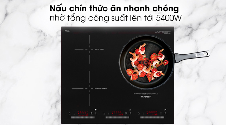 Bếp từ hồng ngoại ba vùng nấu Junger CEJ-300-IIF - Nấu chín thức ăn nhanh chóng qua tổng công suất lên tới 5400W Bếp từ hồng ngoại ba vùng nấu Junger CEJ-300-IIF - Nấu chín thức ăn nhanh chóng qua tổng công suất lên tới 5400W