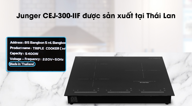Bếp từ hồng ngoại ba vùng nấu Junger CEJ-300-IIF - Sản xuất tại Thái Lan Bếp từ hồng ngoại ba vùng nấu Junger CEJ-300-IIF - Sản xuất tại Thái Lan
