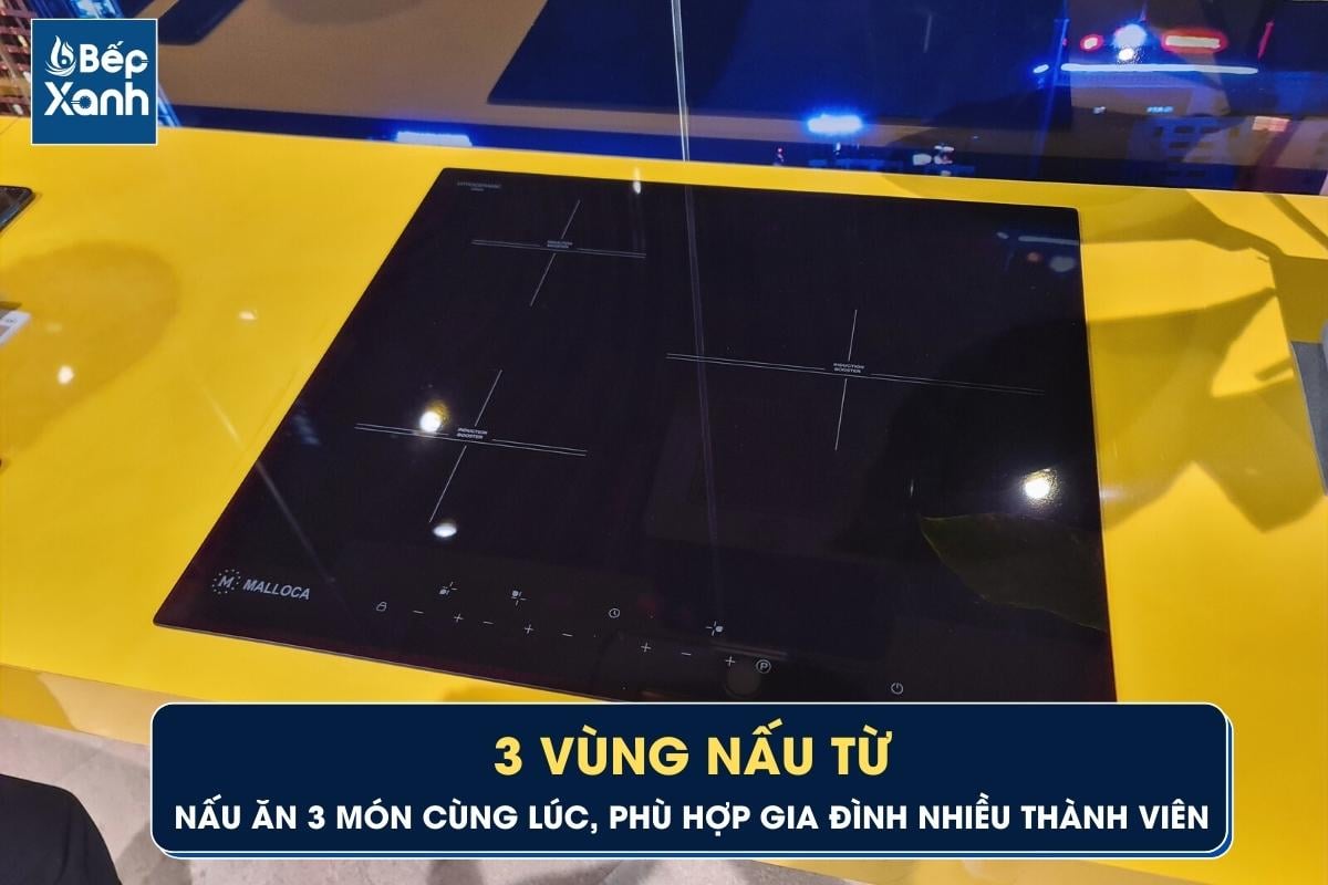 3 vùng nấu từ rộng rãi