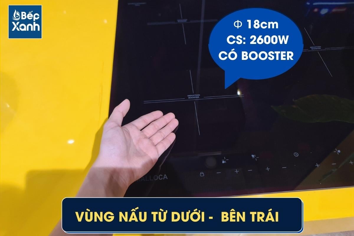 Vùng nấu từ dưới - bên trái