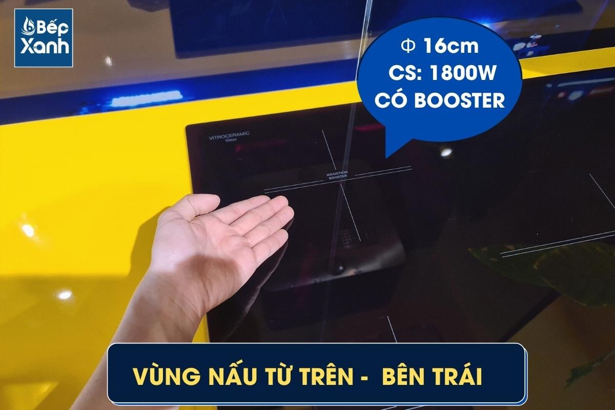 Vùng nấu từ trên - bên trái bếp