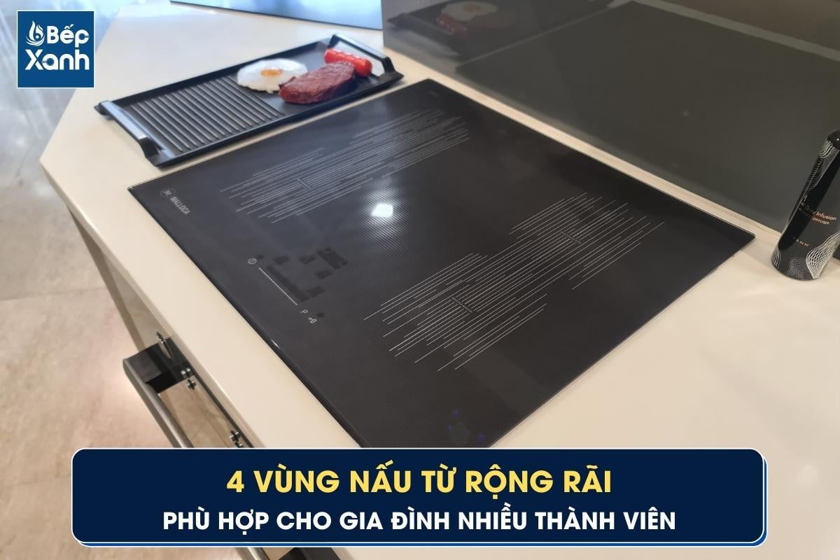 MI 594 LINEAR sở hữu 4 vùng nấu từ rộng rãi