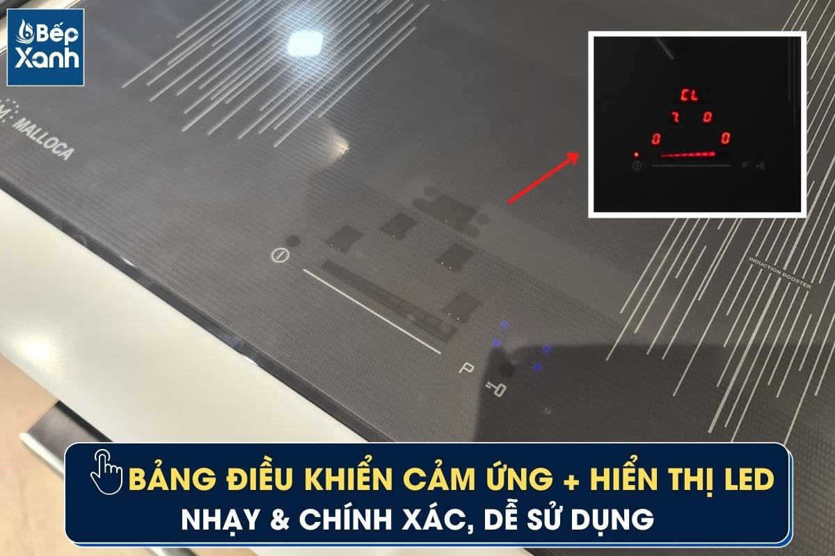 Bảng điều khiển bếp từ Malloca MI 594 LINEAR 4 vùng nấu