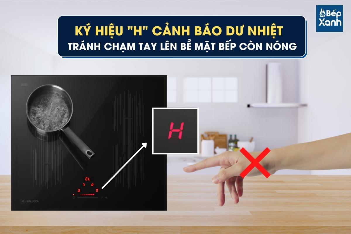 Chức năng cảnh báo nhiệt bếp còn du