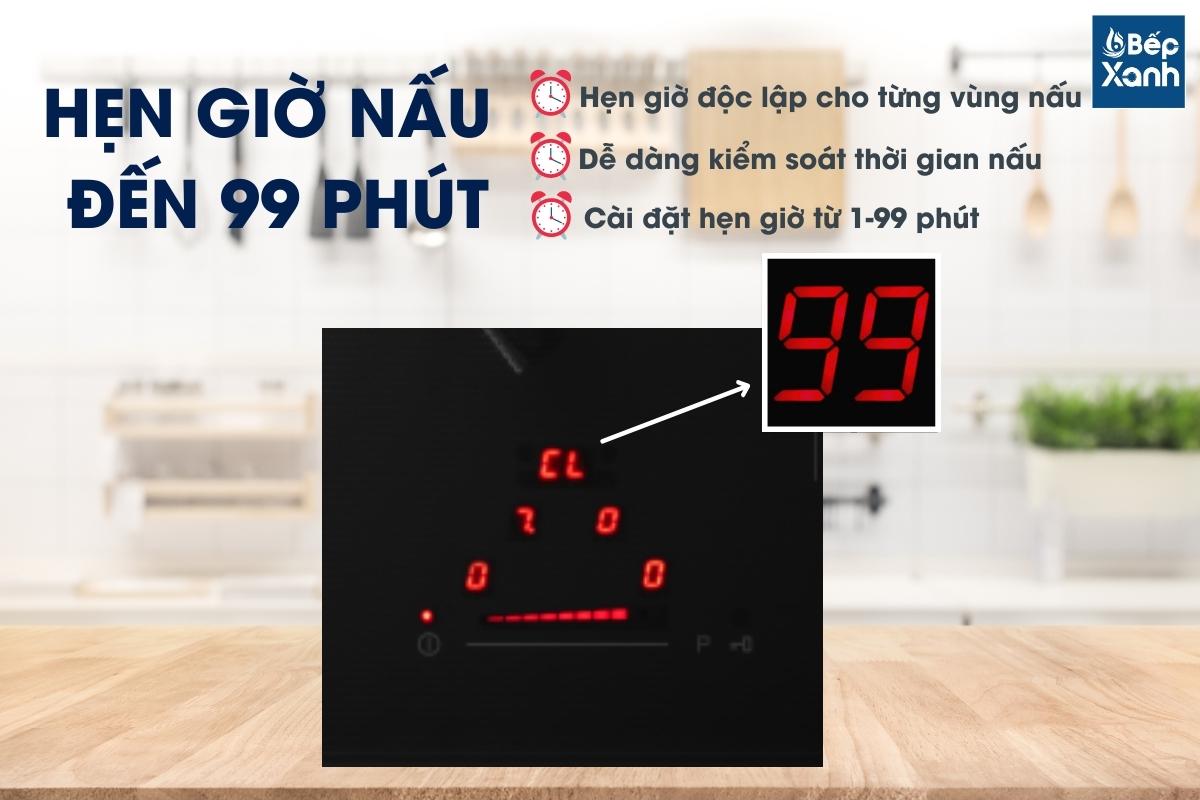Chức năng hẹn giờ nấu đến 99 phút