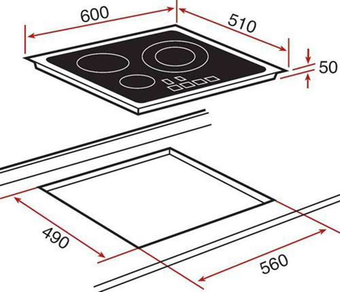 Kích thước bếp từ Teka IR-6320