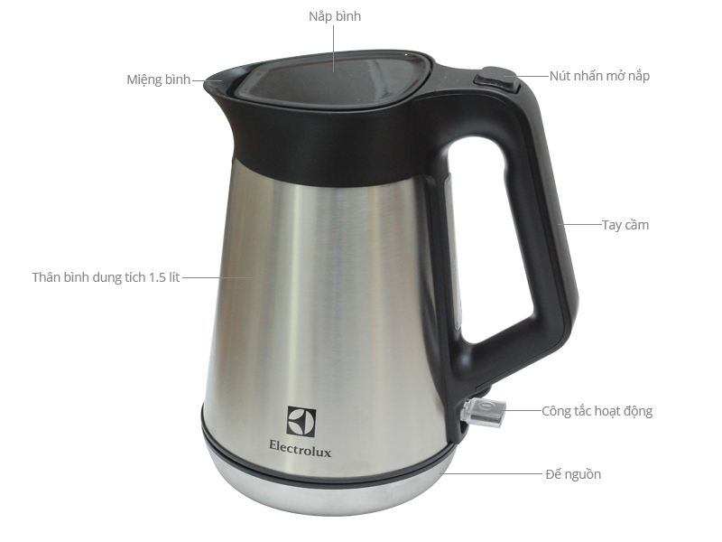 Thông số kỹ thuật Bình siêu tốc Electrolux 1.5 lít EEK5604S