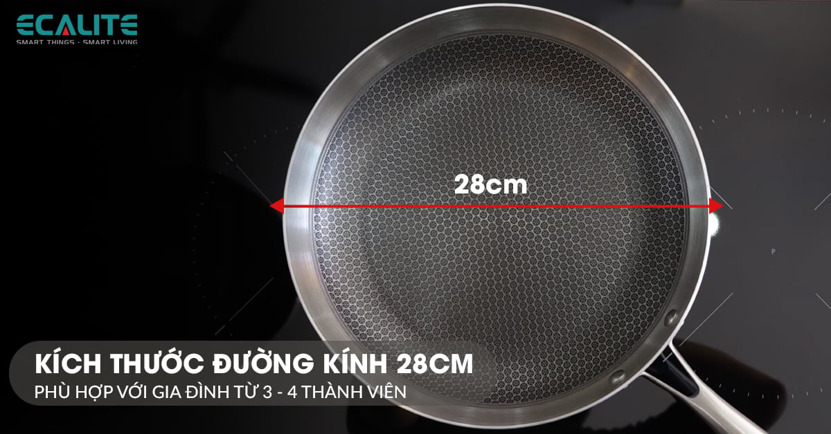 Kích thước đường kính của chảo inox EP-28H