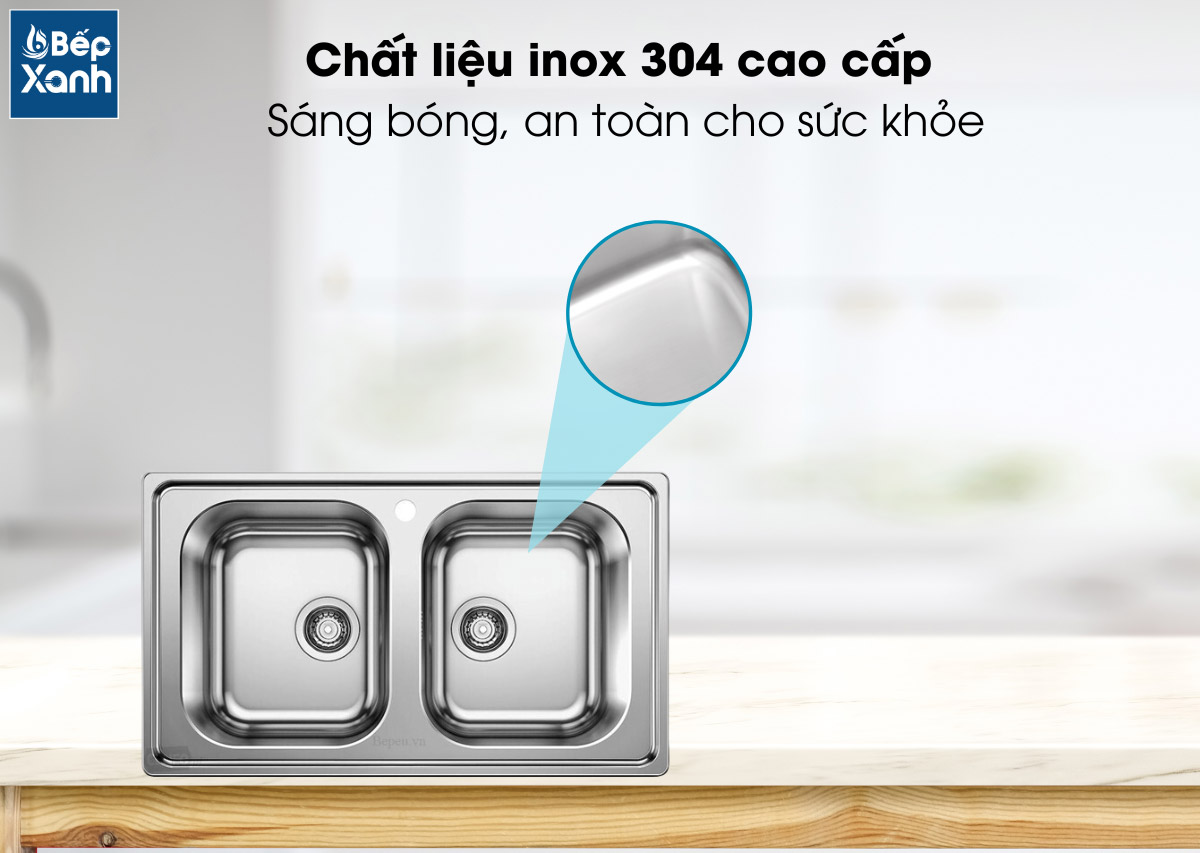 Chậu rửa chén Blanco Inox Dinas 8 570.27.219 chất liệu inox 304
