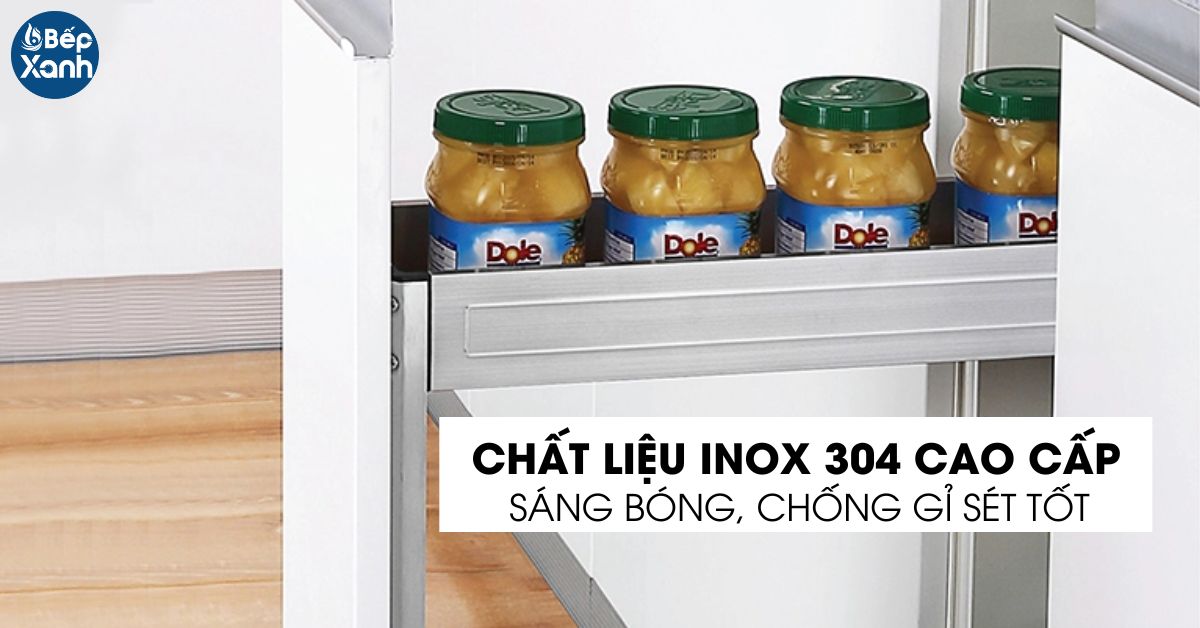 Kệ đựng gia vị inox hộp tủ 400 Grob GH-40B chất liệu inox