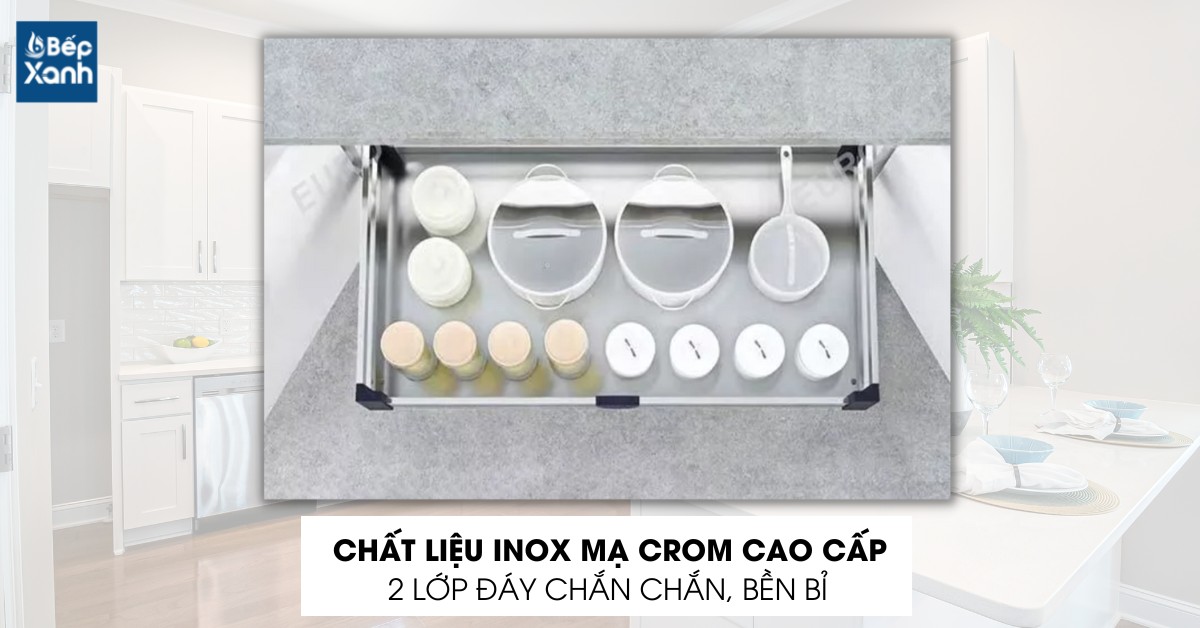 Kệ xoong nồi gắn cánh Eurogold EU131600 có chất liệu inox cao cấp