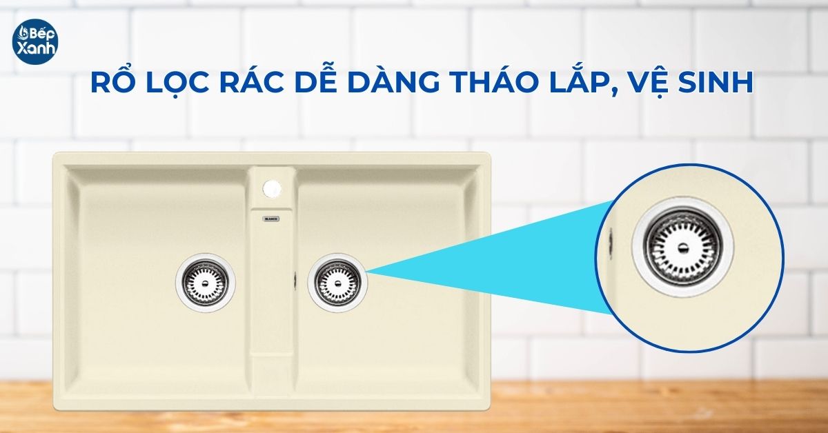 Rổ lọc rác chậu Hafele 567.68.640 Rổ bằng inox, dạng tròn, tháo lắp vệ sinh dễ dàng
