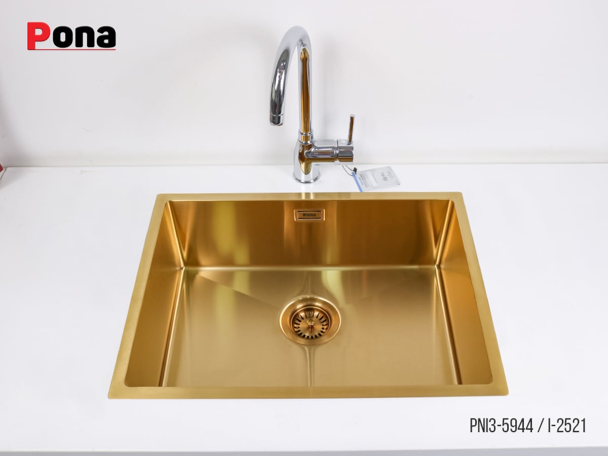Chậu Rửa Chén 1 Hố INOX304 PNI3-5944 - Màu Vàng