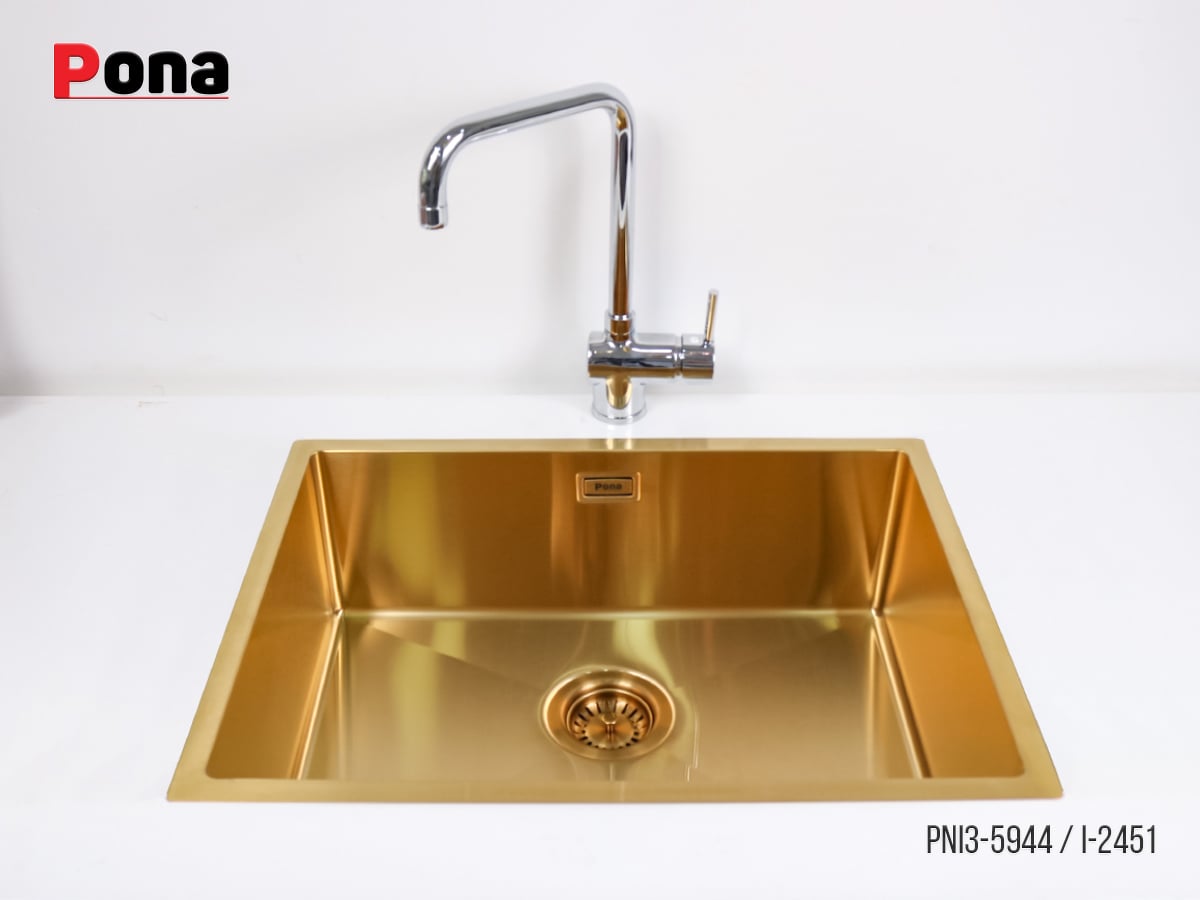Chậu Rửa Chén 1 Hố INOX304 PNI3-5944 - Màu Vàng