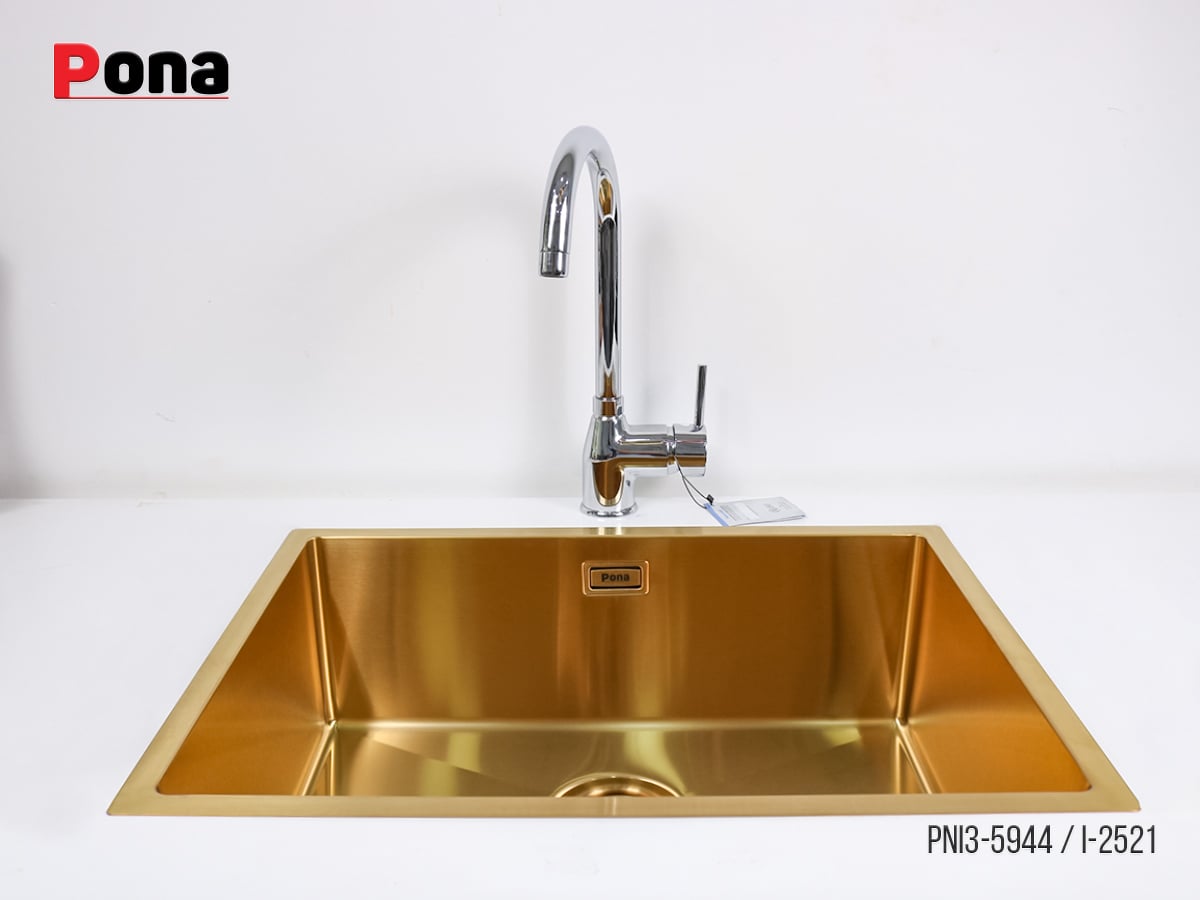 Chậu Rửa Chén 1 Hố INOX304 PNI3-5944 - Màu Vàng