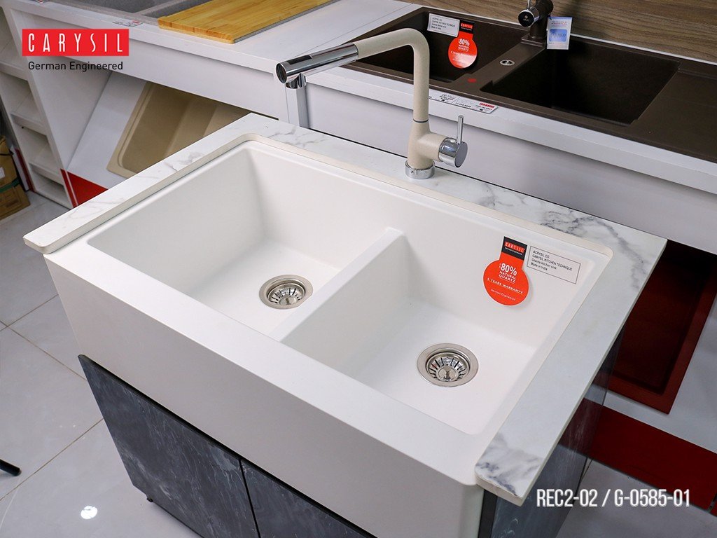 Bồn Rửa Chén Bằng Đá Nhân Tạo RETRO A 50-50 - REC2