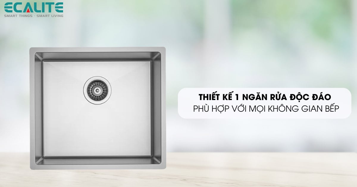 Chậu rửa chén Ecalite ESL-5843DL thiết kế hiện đại, nhỏ gọn