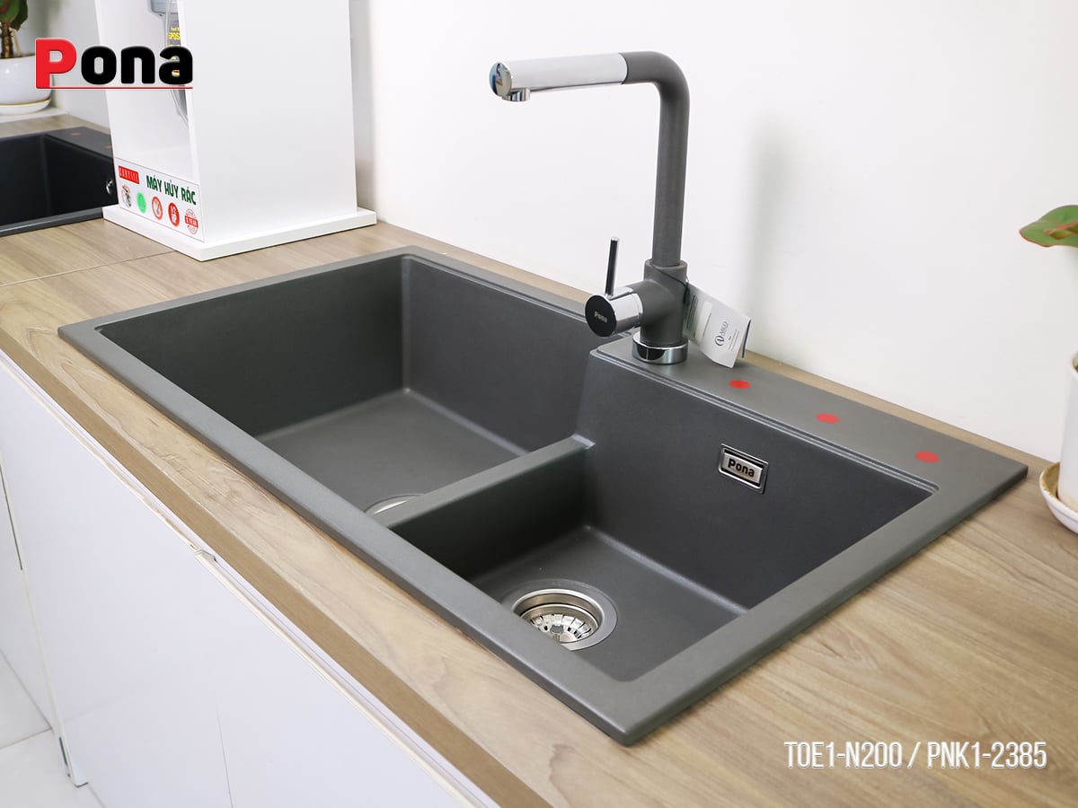 Chậu Rửa Chén Bằng Đá Granite 2 Hố TOE1-N200