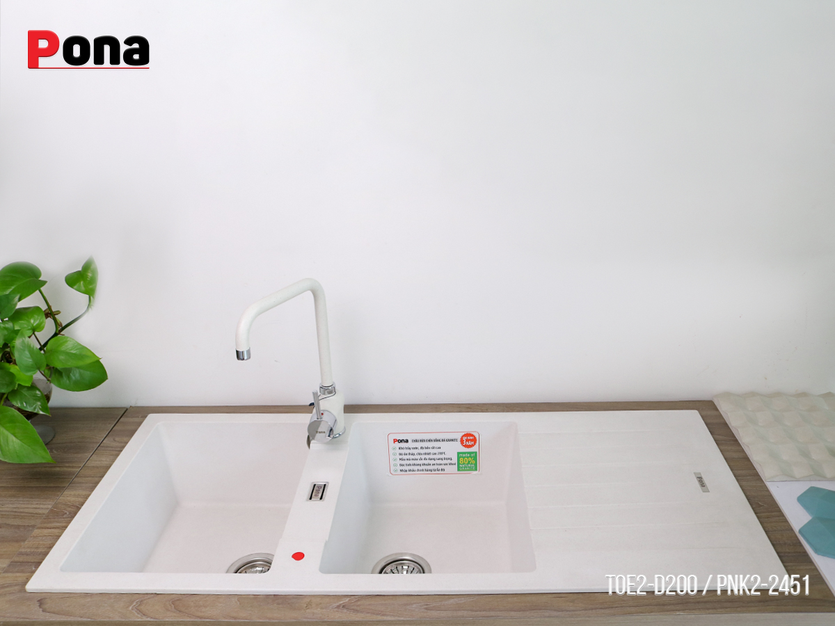 Chậu rửa chén đá granite tự nhiên cao cấp TOE2-D200