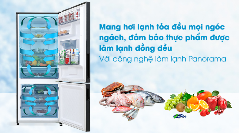 Tủ lạnh Panasonic Inverter 377 lít NR-BX421GPKV - Làm lạnh đa chiều Panorama Tủ lạnh Panasonic Inverter 377 lít NR-BX421GPKV - Làm lạnh đa chiều Panorama