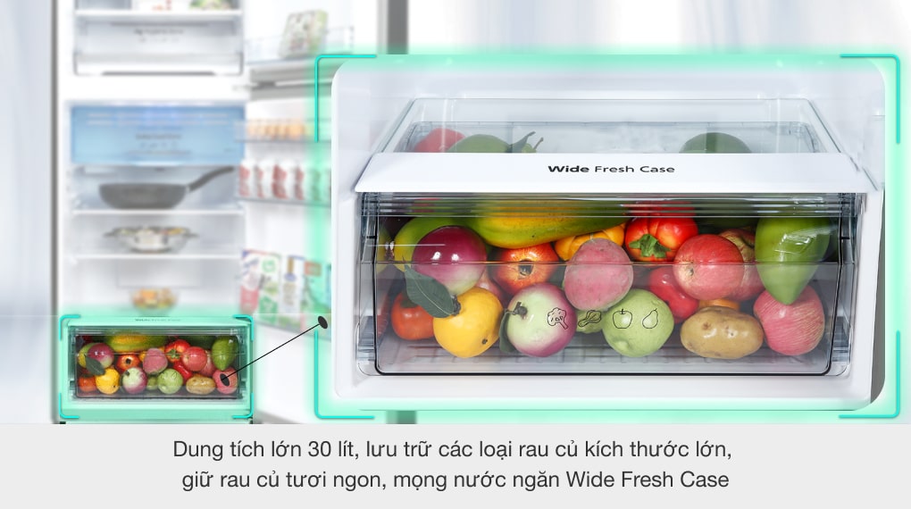 Tủ lạnh Panasonic Inverter 326 lít NR-TL351VGMV - Ngăn Wide Fresh Case Tủ lạnh Panasonic Inverter 326 lít NR-TL351VGMV - Ngăn Wide Fresh Case