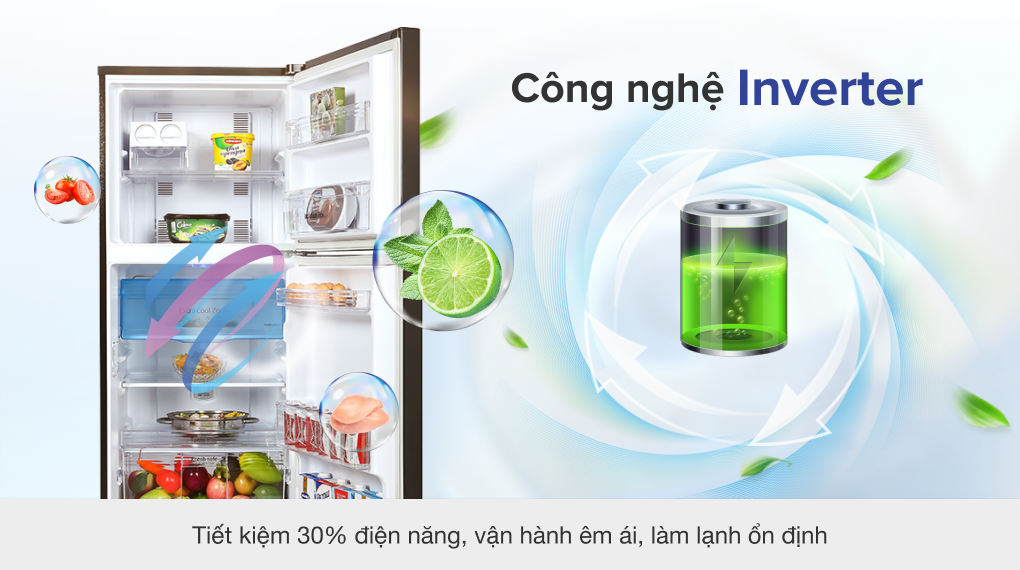 Tủ lạnh Panasonic Inverter 234 lít NR-TV261BPKV có công nghệ tiết kiệm điện năng Inverter Tủ lạnh Panasonic Inverter 234 lít NR-TV261BPKV có công nghệ tiết kiệm điện năng Inverter