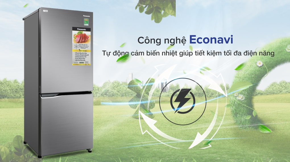 Tủ lạnh Panasonic Inverter 255 lít NR-BV280QSVN - Cảm biến Econavi Tủ lạnh Panasonic Inverter 255 lít NR-BV280QSVN - Cảm biến Econavi
