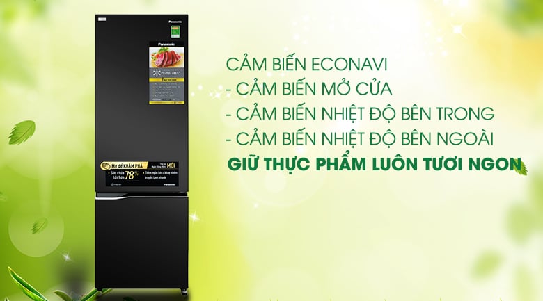 Trang bị cảm biến Econavi - Tủ lạnh Panasonic Inverter 322 lít NR-BC360QKVN Trang bị cảm biến Econavi - Tủ lạnh Panasonic Inverter 322 lít NR-BC360QKVN