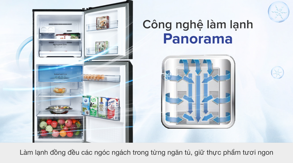 Tủ lạnh Panasonic Inverter 268 lít NR-TV301VGMV - Công nghệ làm lạnh Panorama Tủ lạnh Panasonic Inverter 268 lít NR-TV301VGMV - Công nghệ làm lạnh Panorama