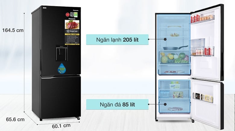 Tủ lạnh Panasonic Inverter 290 lít NR-BV320WKVN - Dung tích Tủ lạnh Panasonic Inverter 290 lít NR-BV320WKVN - Dung tích
