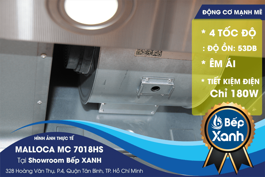 Máy hút mùi Malloca MC 7018 công suất hút mạnh mẽHS