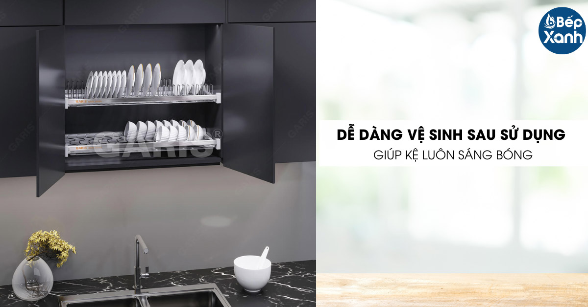 giá bát đĩa cố định Garis GB04.60E dễ dàng vệ sinh