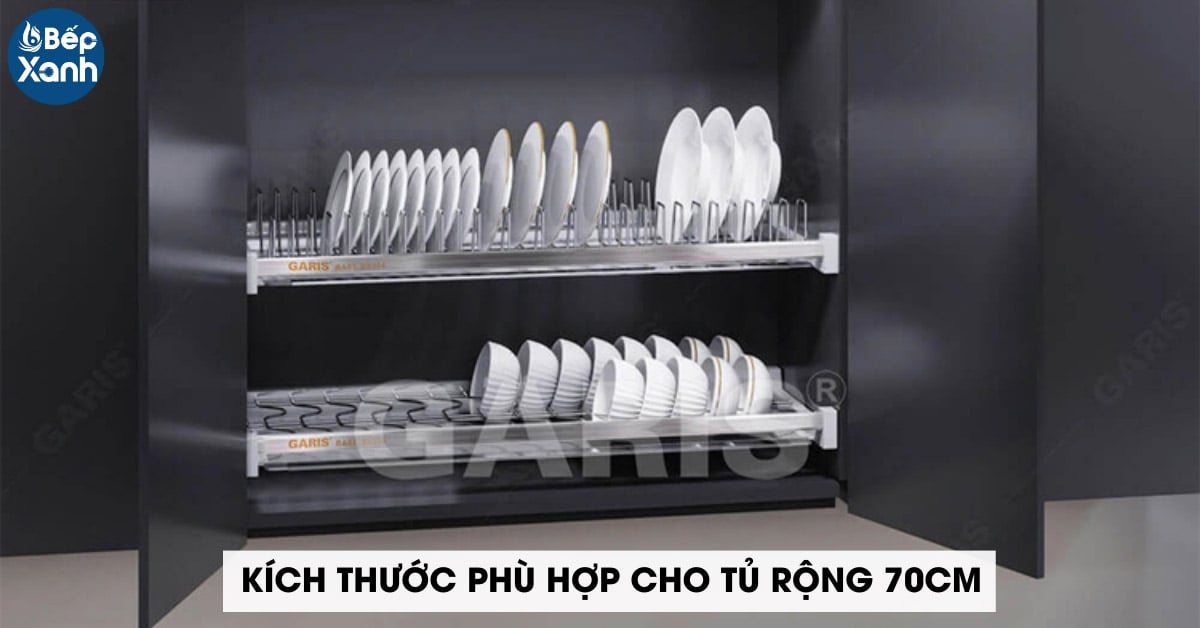 Kệ bát đĩa cố định Garis GB04.70E kích thước phù hợp cho tủ rộng 70cm