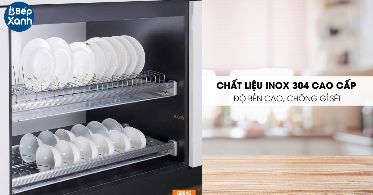 Kệ Bát Đĩa Cố Định Garis GB04.80C chất liệu Inox 304