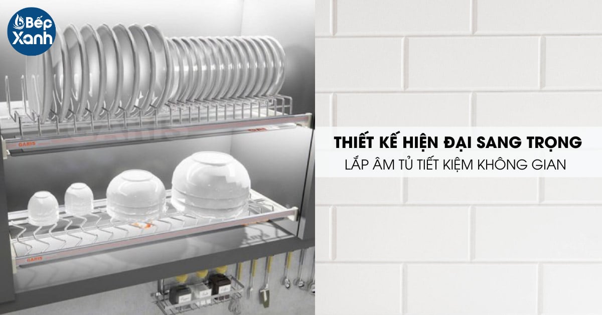 Kệ Bát Đĩa Cố Định Garis GB04.80C thiết kế lắp âm