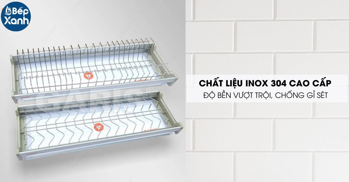 Giá bát đĩa cố định Garis GB04.80E chất liệu Inox 304