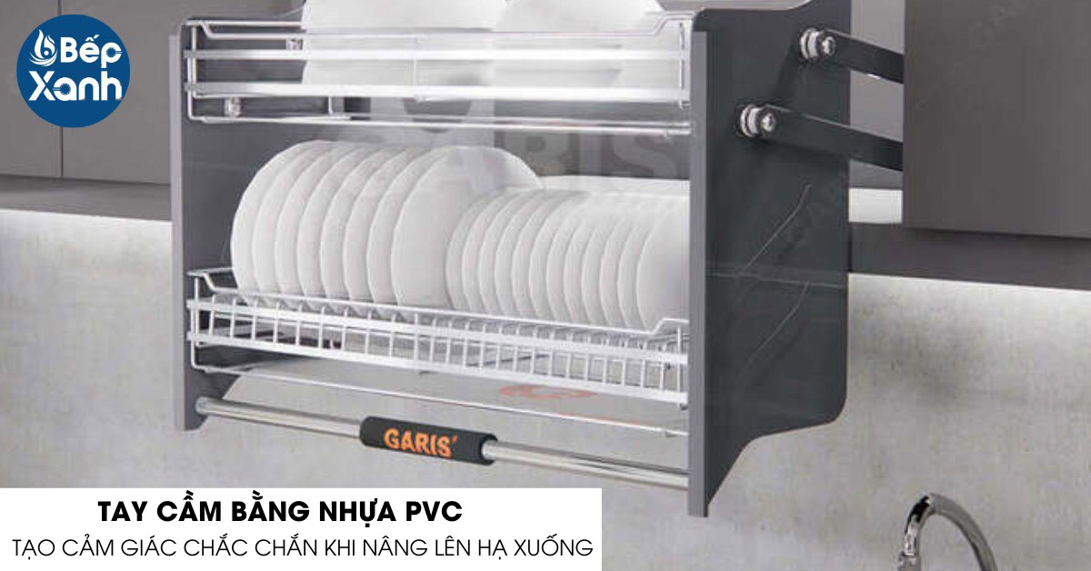Giá bát đĩa nâng hạ Garis GL06.70C tay cầm bằng nhựa PVC
