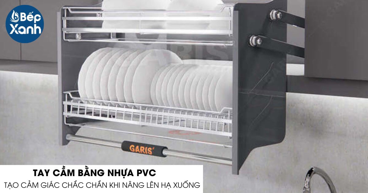 Giá bát đĩa nâng hạ Garis GL06.90C tay cầm bằng nhựa PVC