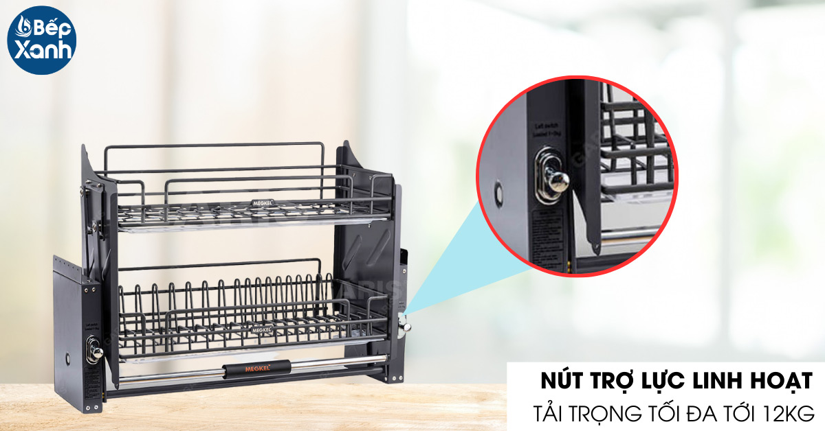 Giá bát đĩa nâng hạ Garis ML06.70N nút trợ lực tải trọng tối đa 12kg