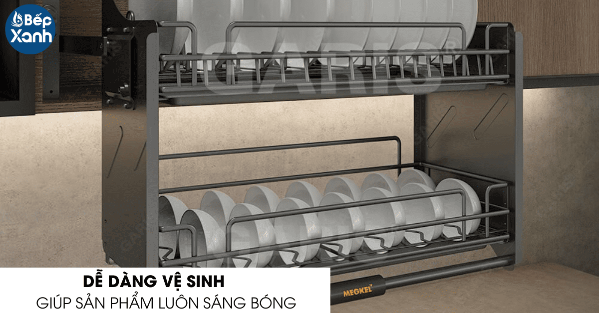 Kệ bát đĩa nâng hạ Garis ML06.80V dễ dàng vệ sinh