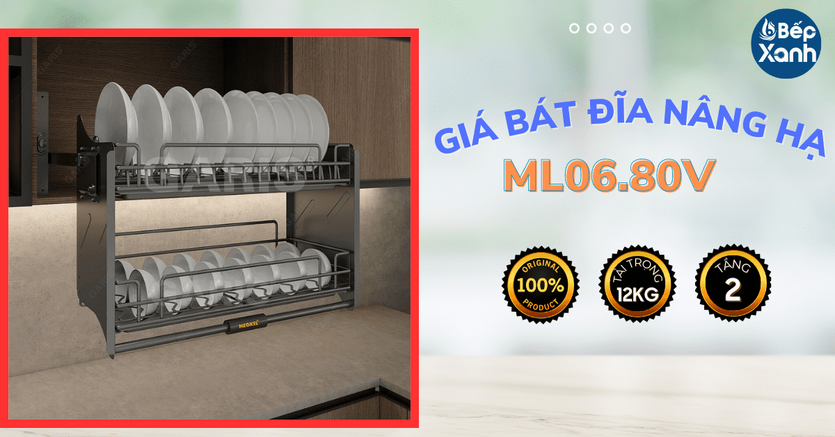 Kệ bát đĩa nâng hạ Garis ML06.80V