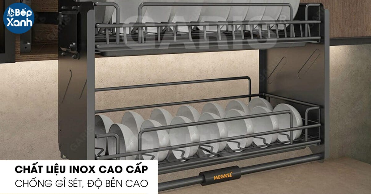 Giá bát đĩa nâng hạ Garis ML06.90N chất liệu Inox cao cấp